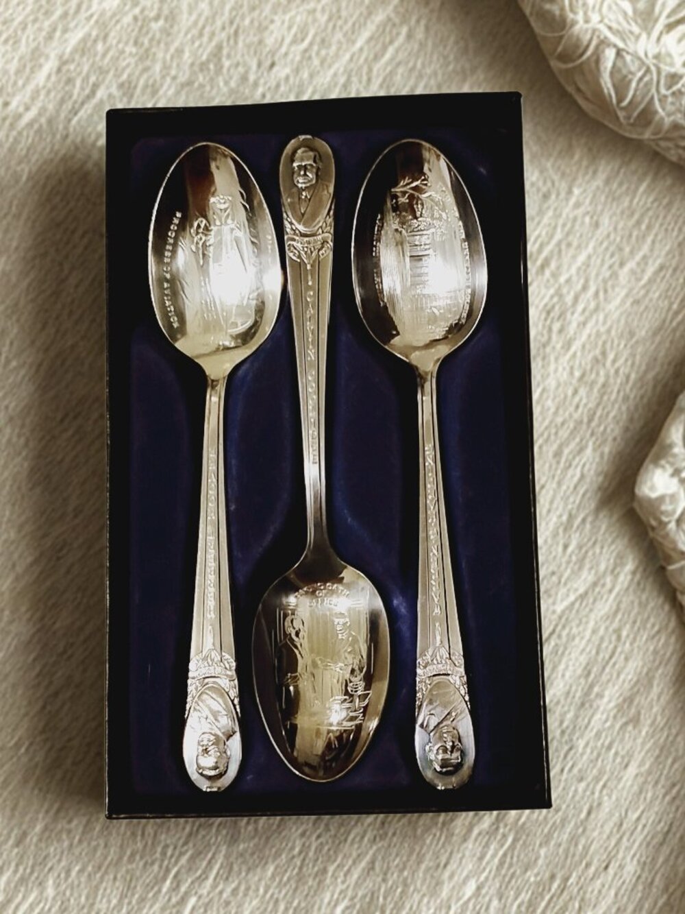 Vintage Wm Rogers Presidents Harding Hoover Coolidge Silver Plated Spoons